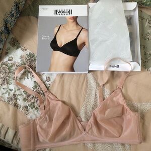 Wolford Sheer Touch Skin Bra 38C 85C Nude Blush Skin Color